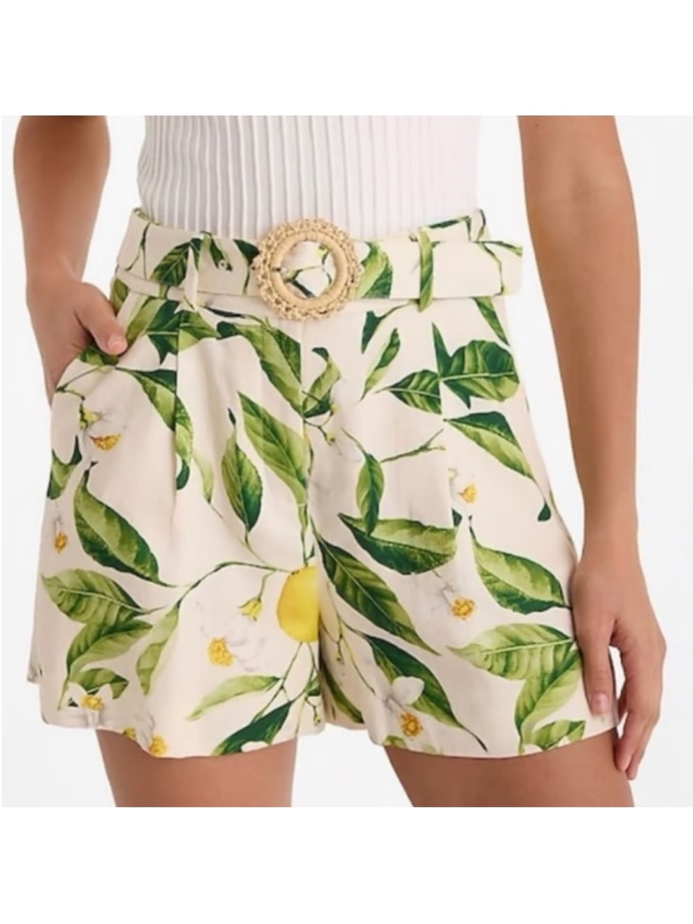 Express High Waisted Belted
Lemon Print Women Shorts